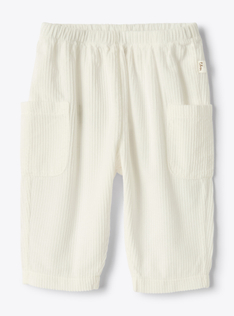 Upcycled ribbed cotton velvet trousers - White | Il Gufo