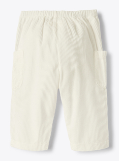 Upcycled ribbed cotton velvet trousers - White | Il Gufo