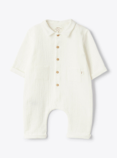 Ensemble en gaze de coton biologique - Blanc | Il Gufo