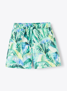 Boxer mare stampa foglie - Verde | Il Gufo