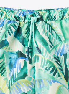 Boxer mare stampa foglie - Verde | Il Gufo