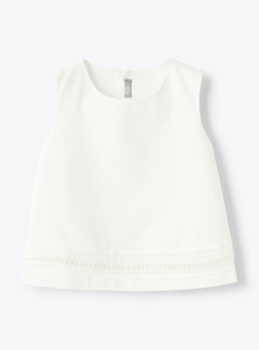 Top in voile di cotone bianco latte - Bianco | Il Gufo