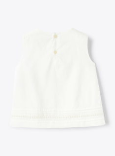 Top in voile di cotone bianco latte - Bianco | Il Gufo