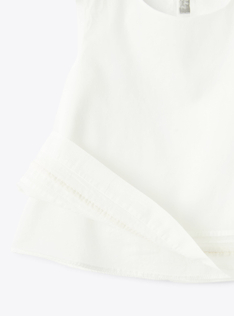 Top in voile di cotone bianco latte - Bianco | Il Gufo