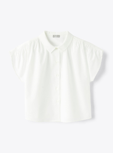 Shirt in stretchy white poplin - White | Il Gufo