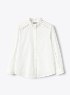 Bluse aus Stretch-Popeline - Weiss | Il Gufo