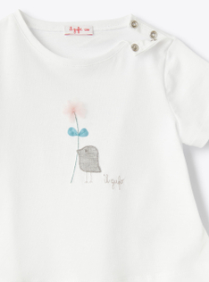 Ensemble deux pièces pour bébé fille avec short à microfleurs - Rose | Il Gufo