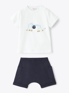 Completo due pezzi in jersey - Blu | Il Gufo