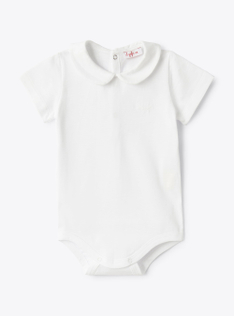 Two-piece set with seersucker dungarees - Brown | Il Gufo