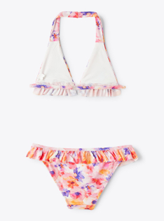 Two-piece swimsuit in floral-print lycra - White | Il Gufo
