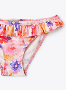 Two-piece swimsuit in floral-print lycra - White | Il Gufo