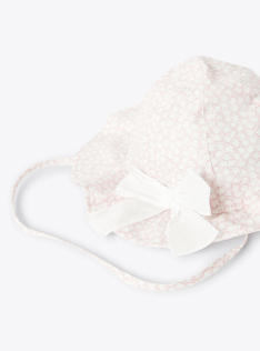Cappello in mussola stampa fiorellino - Rosa | Il Gufo
