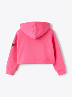 Pinkfarbene Sweatjacke mit durchgehendem Reißverschluss - Fuchsie | Il Gufo