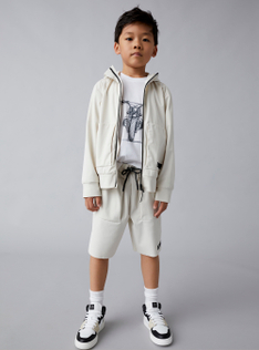 Jacket in Sensitive® Fabrics fleece - White | Il Gufo