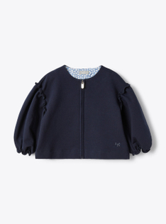 Giacca in felpa stretch con zip - Blu | Il Gufo
