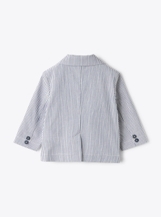 Blazer pour bébé garçon en seersucker à rayures bleues et blanches - Bleu | Il Gufo