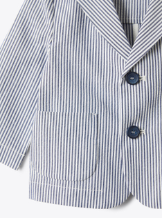 Blazer pour bébé garçon en seersucker à rayures bleues et blanches - Bleu | Il Gufo