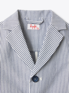 Blazer pour bébé garçon en seersucker à rayures bleues et blanches - Bleu | Il Gufo
