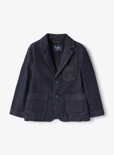Blazer in stretch denim - Blue | Il Gufo
