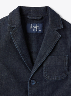 Blazer in stretch denim - Blue | Il Gufo