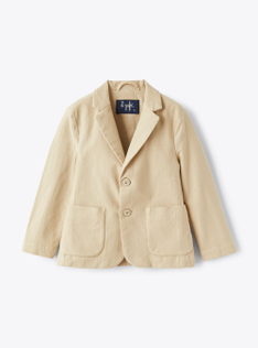 Blazer in herringbone-pattern stretch cotton  - Brown | Il Gufo