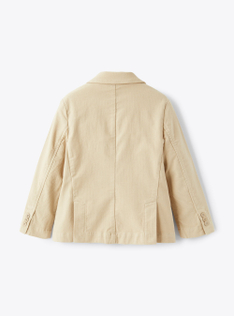Blazer in herringbone-pattern stretch cotton  - Brown | Il Gufo