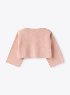 Double-breasted organic cotton cardigan - Pink | Il Gufo
