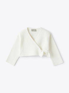 Cardigan da neonata in cotone organico - Bianco | Il Gufo