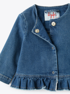 Giacca neonata in denim stretch - Blu | Il Gufo