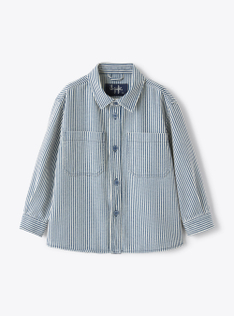 Camicia worker stampa a righe - Blu | Il Gufo
