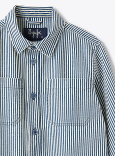 Camicia worker stampa a righe - Blu | Il Gufo