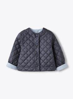 Quilted jacket in navy-blue downproof nylon - Blue | Il Gufo