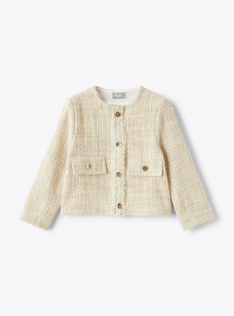 Jacket in a raised-weft cotton blend - Brown | Il Gufo
