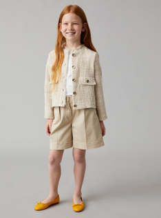 Jacket in a raised-weft cotton blend - Brown | Il Gufo