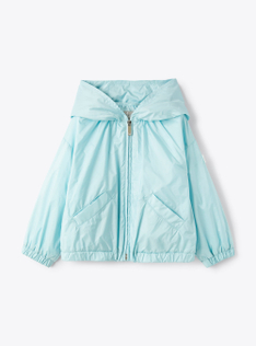 Giacca con cappuccio in nylon downproof color acqua - Marrone | Il Gufo
