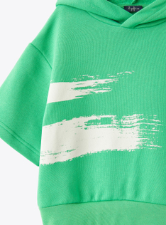 Kurzärmeliges Kapuzensweatshirt  - Weiss | Il Gufo