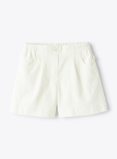 Bermuda shorts in white garment-dyed canvas - White | Il Gufo