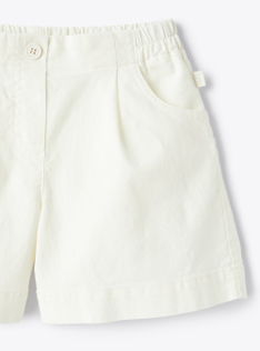 Bermuda shorts in white garment-dyed canvas - White | Il Gufo