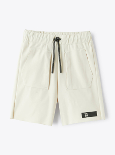 Bermuda shorts in ivory Sensitive® Fabrics material - White | Il Gufo