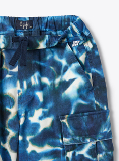 Bermuda cargo imprimé tie and dye bleu - Bleu | Il Gufo
