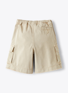 Bermuda cargo in gabardina stretch color avena - Marrone | Il Gufo