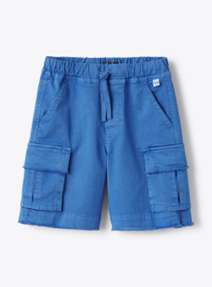 Cargo-Bermudashorts aus Stretch-Gabardine in Kobaltblau - Blau | Il Gufo