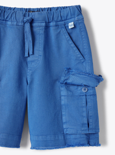 Cargo-Bermudashorts aus Stretch-Gabardine in Kobaltblau - Blau | Il Gufo