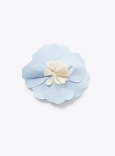 Hair clip with light-blue flower embellishment - Light blue | Il Gufo