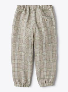 Pantalone con coulisse in Principe di Galles - Marrone | Il Gufo