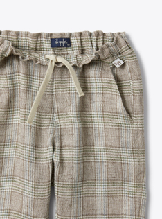 Pantalone con coulisse in Principe di Galles - Marrone | Il Gufo