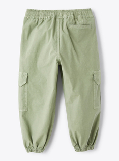 Cargo pants in sage-green poplin - Green | Il Gufo