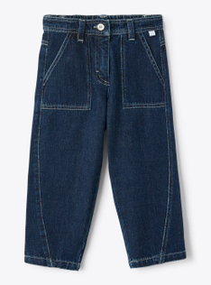 Mädchenhose aus blauem Denim - Blau | Il Gufo