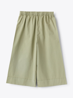 Pantalone capri in popeline stretch verde salvia - Verde | Il Gufo