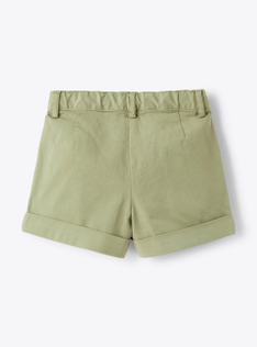 Shorts in sage-green stretch gabardine - Green | Il Gufo